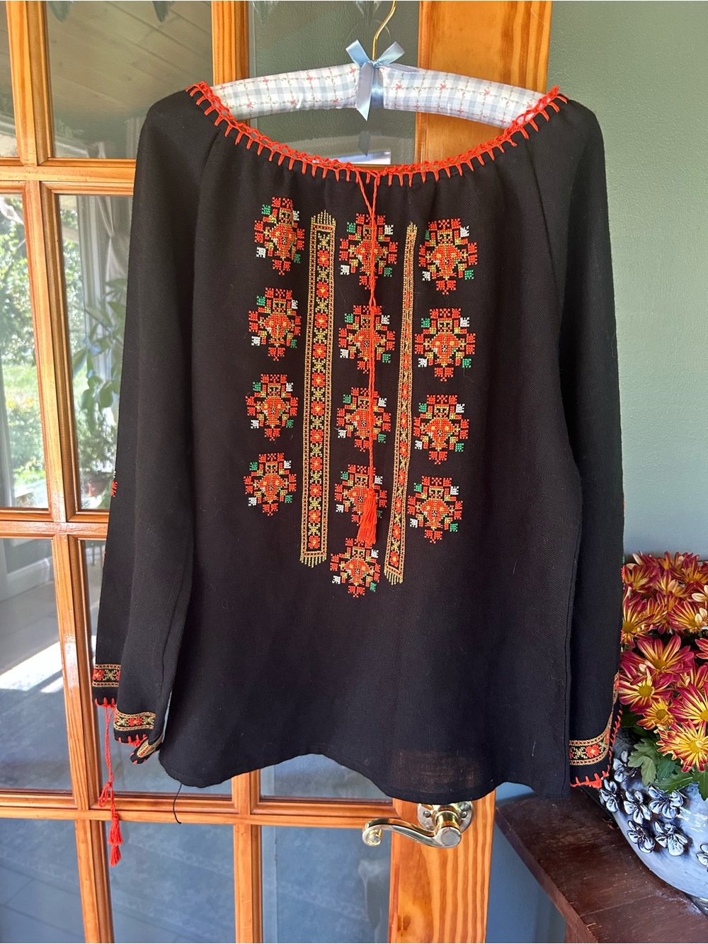 Gorgeous 1970s Mexican Embroidered Blouse